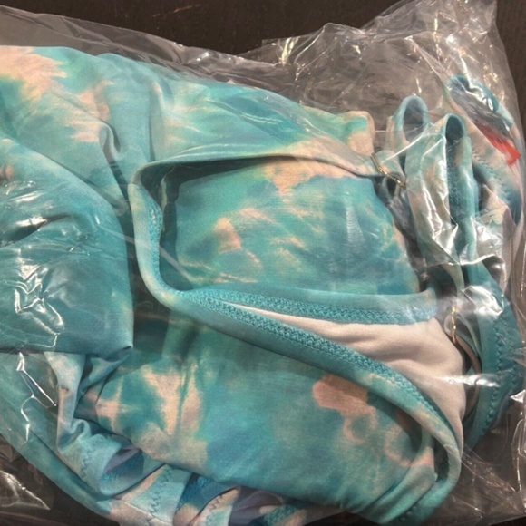Johnny Was Calme Aqua Keys Turquoise Tie Dye/Marble One Piece Tank Swimsuit XL - Picture 5 of 8